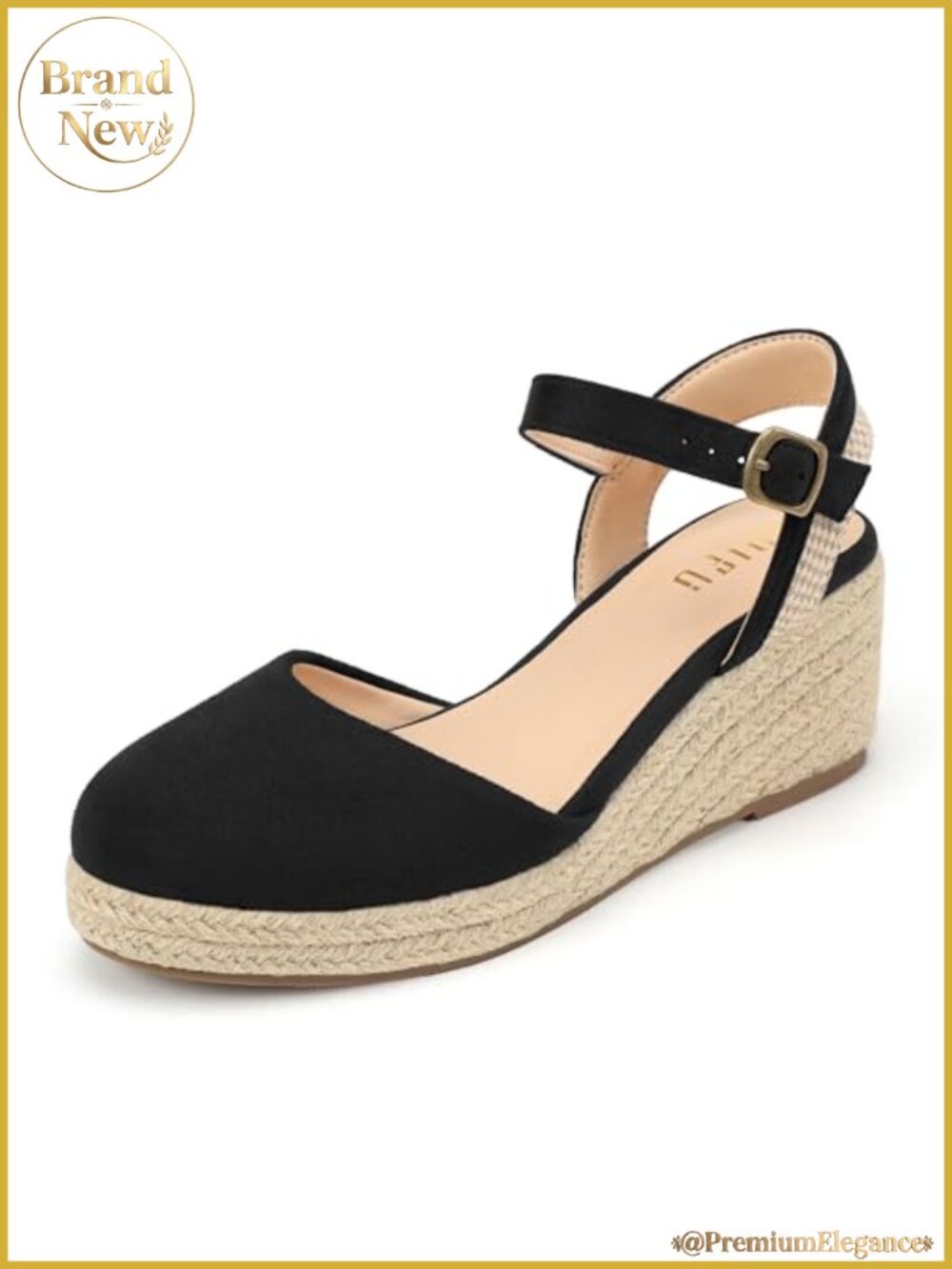 Closed Toe Espadrille Wedge Sandals Womens Platform Low Heel Ankle Strap